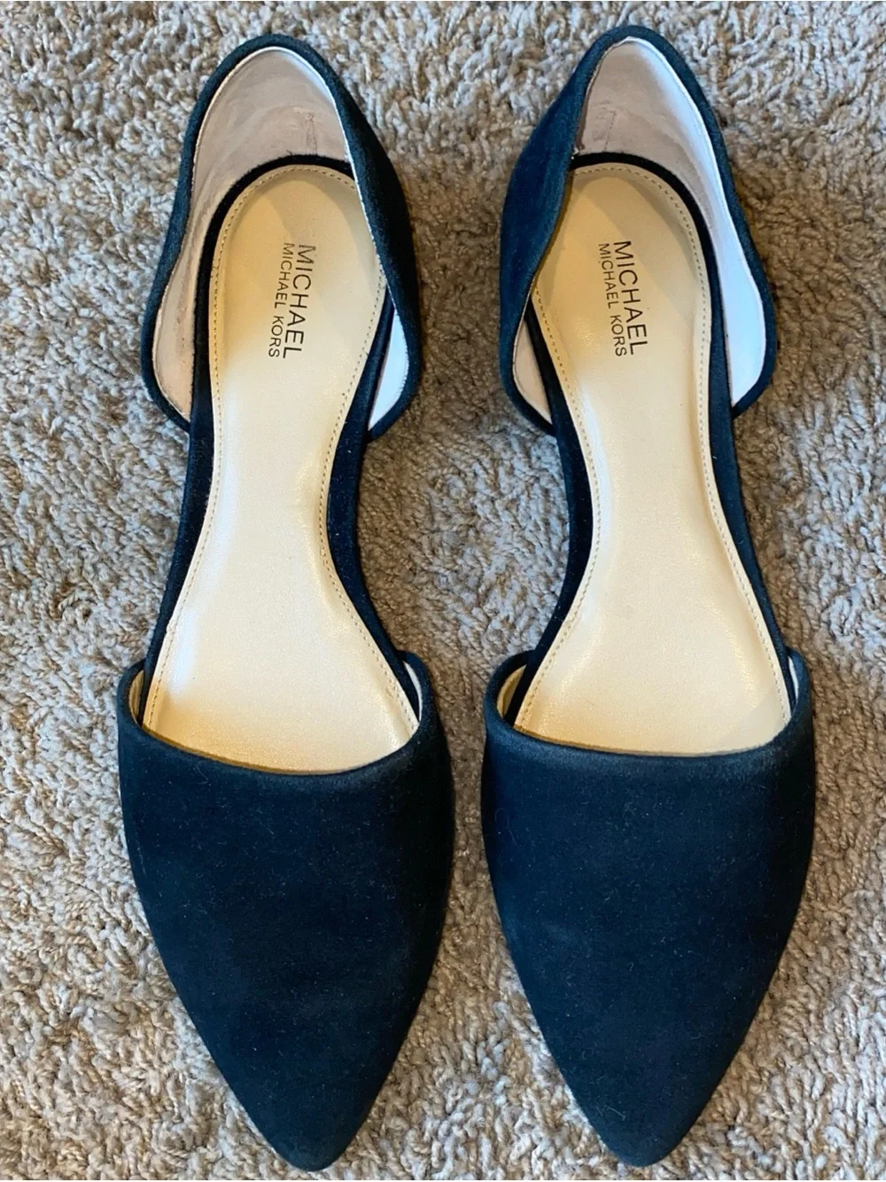 Michael Kors D'Orsay Black Suede Shoes 8.5 M Pointed Toe Leather Career Casual